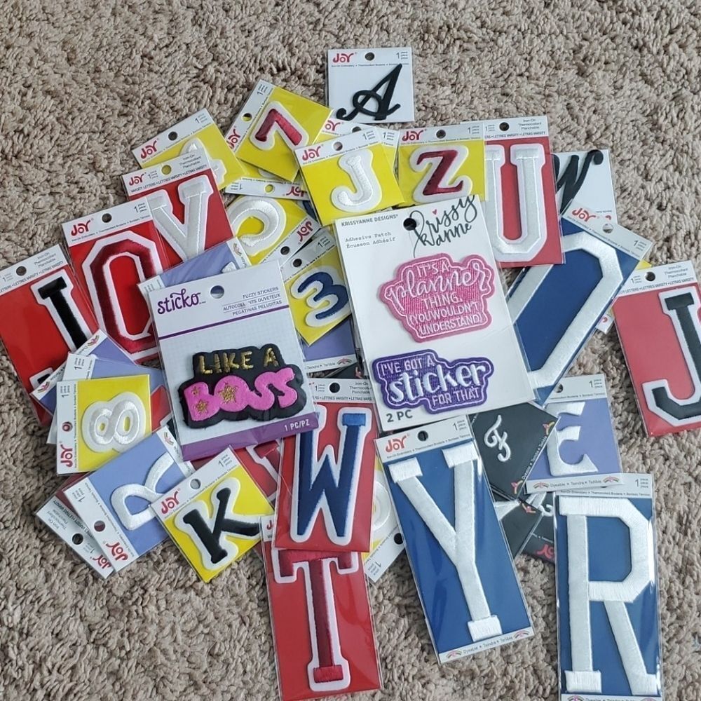 54 ASSORTED PIECES | IRON-ON EMBROIDERY LOT